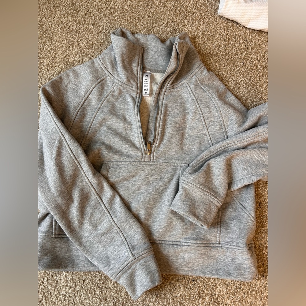Amazon Heather Gray Half-Zip Sweatshirt